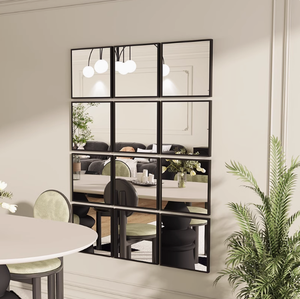 Set di Specchi da Parete a Griglia Quadrata 12 Pezzi, Cornice in Metallo Nero, <span class=keywords><strong>Specchio</strong></span> Decorativo Modulare per Soggiorno, Vendita all'Ingrosso OEM ODM - Product Image 6