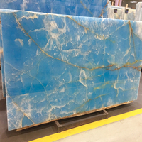 GOLDTOP OEM/ODM Onix Onice Onyx Marbre Bleu Onyx avec Panneau LED Rétroéclairé pour Mur de Fond Bleu Onyx
