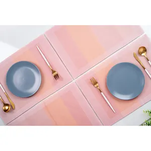 China Manufacturer Placemat China Manufacturer Latest Arrival Hot Sale H Resist Pink Style Woven Pvc Placemat