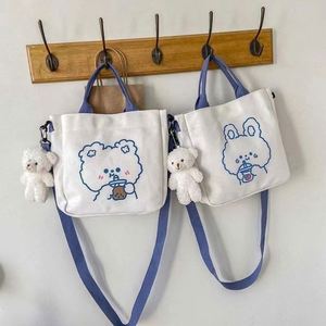 Bolso de lona coreano de un solo hombro para mujer, mochila de moda para estudiantes universitarios de arte y literatura, bolso tote con cierre de cremallera, no tejido - Product Image 1