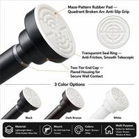 Tringle de Douche Réglable en Acier Inoxydable Robuste avec Verrou Tournant Sans Perçage Fabricant OEM