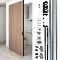 Kit de quincaillerie pour porte coulissante invisible Wekis, système complet de rails et roulettes, accessoires de porte pour projets de placards intérieurs
