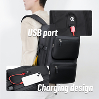 Mochila de viaje impermeable a la moda, mochila de negocios antirrobo con carga USB expandible de gran capacidad para ordenador portátil, mochila de negocios