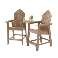 Chaise de jardin en bois plastique HLPS Chouvant pour l'extérieur, balcon, plage, chaise Adirondack écologique en bois