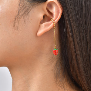 Boucles <span class=keywords><strong>d</strong></span>'oreilles pendantes géométriques tendance en acier inoxydable plaqué or, sans perçage, pour femmes - Product Image 3