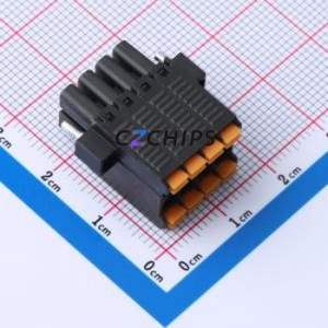 JL15EDGKNHM-35004B01 Plug-in Terminal Block Through hole Component (THT),P=3.5mm Connector 2x4P 3.5mm Black 2 - Product Image 1