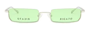 Kacamata Hitam Logam 2023 Kacamata Matahari Perak Bentuk Persegi Panjang