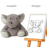 Jouets en peluche lestés en forme d'éléphant à longue nez doux et personnalisés en gros pour soulager l'anxiété et le confort