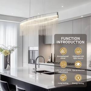 Lustres modernes à pampilles LED pour cuisine, bureau commercial et salle à manger, <span class=keywords><strong>avec</strong></span> chaîne à pampilles - Product Image 2