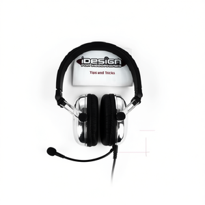 Casque audio à bandeau avec prise jack 3,5 mm, microphone intégré, câble personnalisable, argenté - Product Image 3