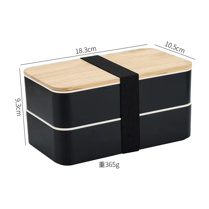 Preço por atacado 2 camadas recipientes de alimentos microondas segura lancheira escola Janpan estilo eco-Friendly bambu tampa bento Lunch box