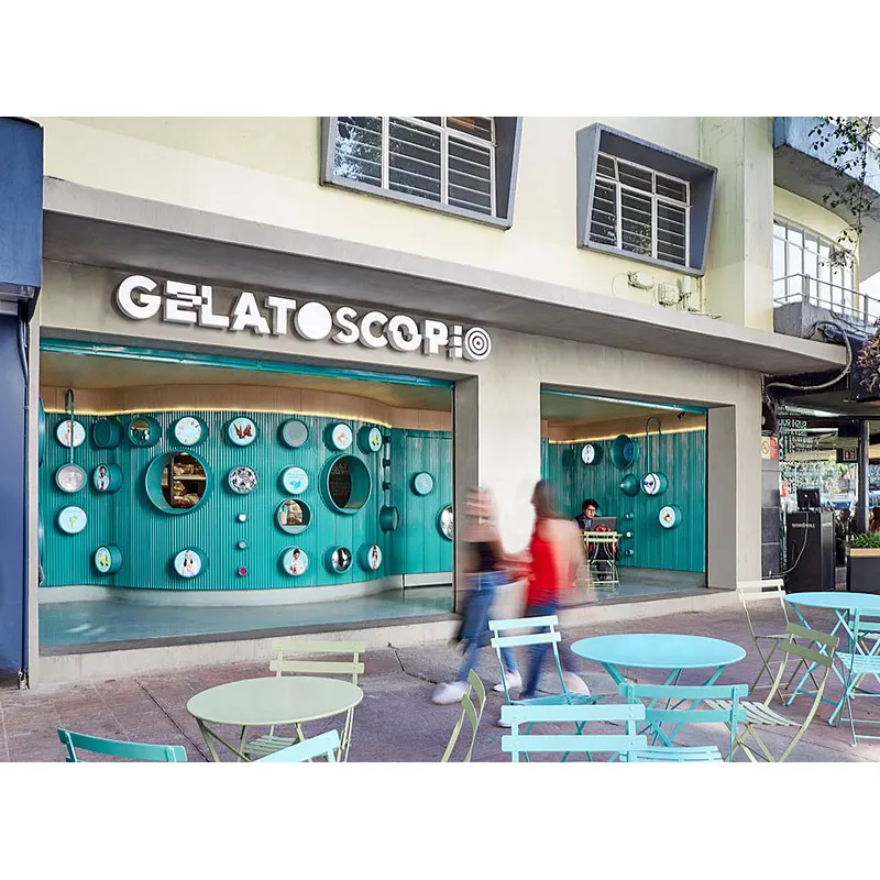 Custom high-end ice cream shop decoration / ice cream shop interior design for shopping mall center