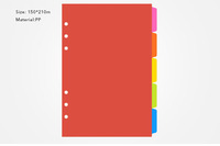 Pages de séparation en plastique à feuilles mobiles A5 5 feuilles par ensemble avec 6 trous PP Page d'index Planificateur à onglets vierges