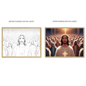 Tự làm tùy chỉnh Led Jesus đèn 4D Christ Khung ánh sáng ban Đêm HiệN ĐạI Tôn Giáo Hình ảnh trang trí nội thất Christian tác phẩm nghệ thuật Tường Phòng Ngủ - Product Image 2