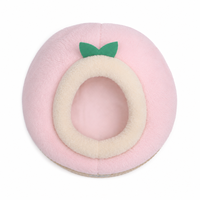 Lit pour chat Yang Yang en tissu peluche rose pêche, GRS personnalisé, luxe, apaisant