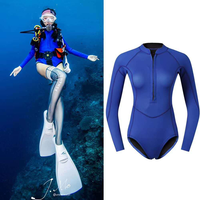 Combinaison de plongée en néoprène CR super extensible de 1,8 mm - Protection UV, légère et chaude, manches longues, fermeture éclair avant, pour le surf, la plongée en apnée et la natation