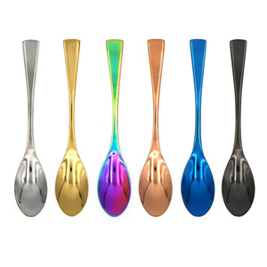 (JYKT-CS007) Cuchara de <span class=keywords><strong>Chef</strong></span> de Acero Inoxidable con Recubrimiento de Titanio, Colorida, Tipo Quenelle Rocher con Tazón Profundo, Venta al Por Mayor - Product Image 2