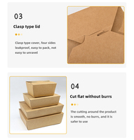 Approvisionnement d'usine Emballage alimentaire de poulet frit à emporter Boîte en papier kraft avec logo personnalisé de qualité alimentaire Boîte de restauration rapide à emporter