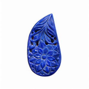 Colgante Tallado en Piedra de Lapislázuli con Diseño Floral Mughal: Un Tributo al Patrimonio y la Armonía, Collar de Piedras Preciosas - Product Image 2
