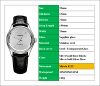 Vente flash - Montre homme personnalisée avec logo, mouvement mécanique automatique Miyota 8215, boîtier en acier inoxydable, résistance à l'eau 3 BAR, bracelet en cuir