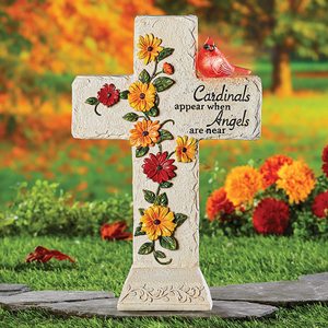 Statue de jardin en polyrésine, Statue de jardin de <span class=keywords><strong>croix</strong></span> commémorative <span class=keywords><strong>cardinale</strong></span> solaire - Product Image 1