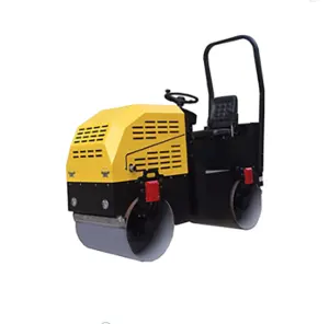 Two Wheel Ride On Vibration Roller Gasoline Engine Road Roller Machine For Exporting