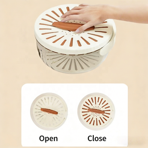 Recipiente de Cocina Multifuncional Creativo de Doble Capa de Plástico para Alimentos, Tazón para Lavar, Escurrir y Almacenar Frutas con Asa Plegable - Product Image 4