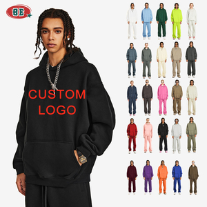 Hoodies Manufacturer Custom Print Embroidered 345 Gsm Oversize Blends Fleece Lined Hoodies Blank Men's Hoodies