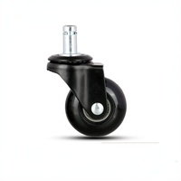 Roulettes modernes en acier et PU noir de 50 mm (2 pouces) à double roulement, capacité de charge de 30 kg, pour chaises, supermarchés, hôpitaux, chambres, bureaux, salons