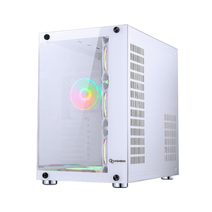 Caja de Vidrio Blanca y Morada para <span class=keywords><strong>PC</strong></span>, Gabinete de Juegos para Computadora de Escritorio con Vidrio con Impresión Blanca - Product Image 4