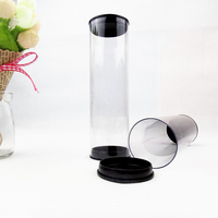 Tube transparent cylindrique d'emballage de diamètre extérieur de 41mm, emballage transparent d'affichage de petits objets