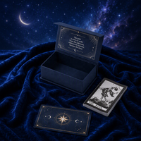 Jeu de cartes de tarot en plastique PVC/PET imperméable à l'eau avec coins arrondis, jeu de société familial/de fête, cartes holographiques et boîte cadeau
