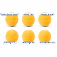 Lot de 6 bombes de bain effervescentes naturelles orange-mangue, design rond, pour spa relaxant, vente en gros fabricant, personnalisable OEM ODM, 100g