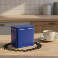 Boîte en fer blanc rectangulaire de qualité alimentaire JH Initiative avec impression offset pour assaisonnements, café, thé, sandwichs, pain