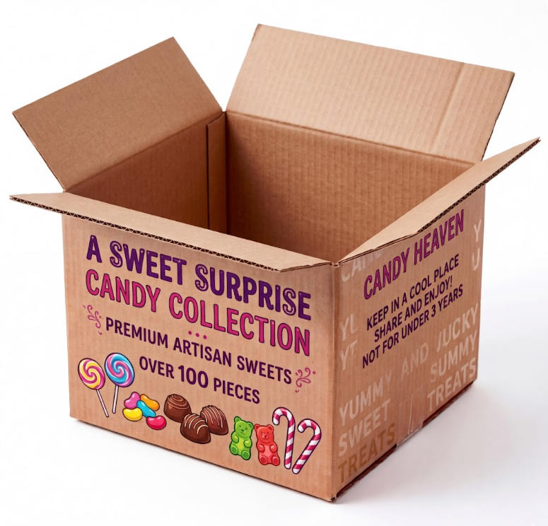 New Design Black Custom Carton Factory Emballage Carton Personnalisé Corrugated Carton Oversized for Candy Packaging Shipping