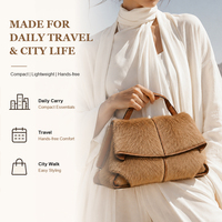 Sac Rabat Poil Animal en Cuir Véritable pour Femme Anse Croisé Purse avec Sangle Amovible pour Usage Quotidien