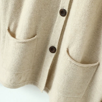 Cardigan en maille décontracté pour femme 2026, coupe ample avec poches, col rond, bouton unique, motif uni, idéal printemps-automne