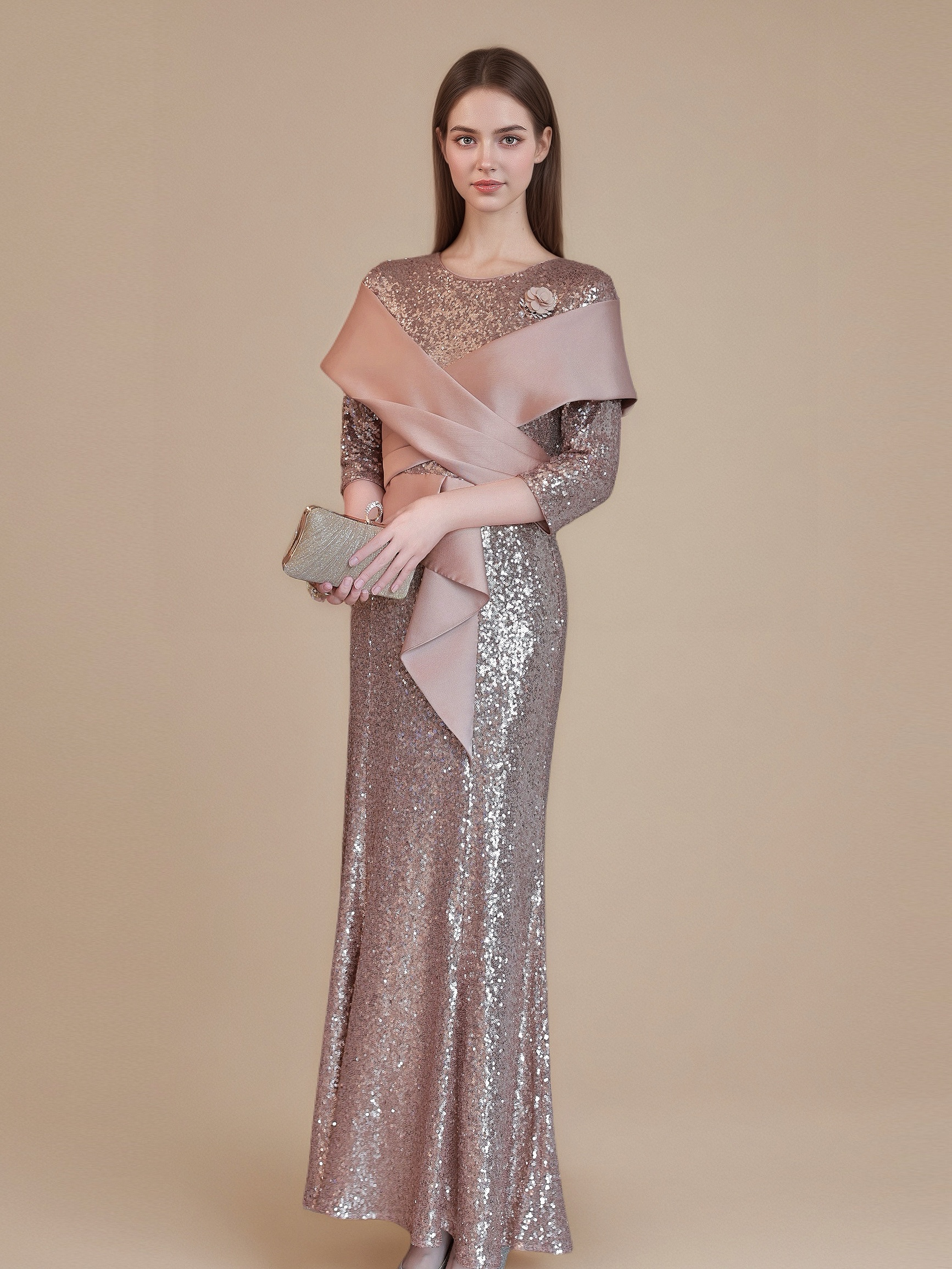 Buy Plus Size Long Sleeve Formal Gowns Beaded Design | Alibaba.com
