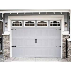 Puerta de Garaje Americana Nueva de Madera Maciza, Puerta de Carruaje de Doble Hoja, Puerta <span class=keywords><strong>Seccional</strong></span> de 8x7, Puerta Manual de Garaje con Bisagras Laterales, Puertas Plegables Deslizantes - Product Image 5