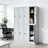 Casier métallique moderne verrouillable à 8 portes en acier pour école, bureau, salle de sport – Armoire de rangement multi-usages en acier – Casier d'usine