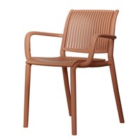 Chaise de salle à manger moderne empilable en plastique PP avec accoudoirs, pour usage extérieur et intérieur, restaurant, café