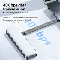 Câble de données USB 4 Type-C multifonctionnel pour charge rapide double tête plate PD240W et transmission de 40 Go, gaine TPE pour disque dur