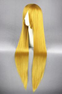 Haute qualité 100cm Long Code droit <span class=keywords><strong>Geass</strong></span> Shirley Fenette doré synthétique Anime perruque Cosplay fête cheveux perruque - Product Image 4