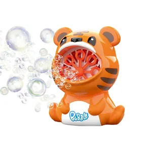 Machine à bulles électrique en forme de tigre pour enfants, pistolet à bulles pour l'extérieur