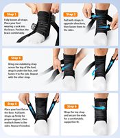 Penyangga Pergelangan Kaki untuk Keseleo, Model Quick Lace-Up, Pria Wanita, 2 Bantalan Kontur, Penstabil, Nilon, Pemulihan Cedera Olahraga untuk Aktivitas Olahraga