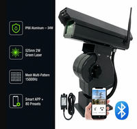 Ahuyentador de Aves Láser Inteligente Controlado por Aplicación, 525nm 2W Verde, Patrón de Red, 80 Preajustes, Navegación Automática, IP66, Aluminio, para Granjas y Huertos