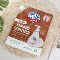 Pochette à bec verseur jetable en PE pour lessive liquide et savon pour les mains 100ml/250ml Emballage de qualité alimentaire Utilisation pour les soins personnels