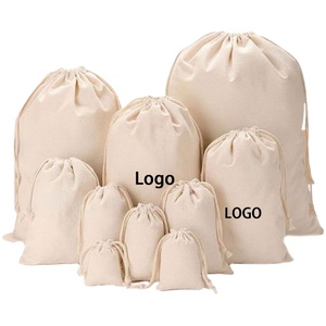 Customized Without Logo Muslin Cotton Drawstring Bags Drawstring Cloth Bags Dust-Proof Drawstring Cotton Storage Bags - Product Image 1