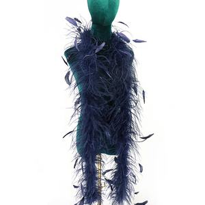 Dyed Blue White Pink 2ply <strong>Ostrich</strong> <strong>Feather</strong> <strong>Boa</strong> Chicken Rooster <strong>Feather</strong> 2M Length for Crafts Costumes Halloween Decorations - Product Image 2