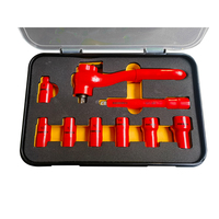 99LB309 Jeu de douilles isolées 9 pièces 3/8 pouce 1000V IEC 60900 8-19mm Cr-V pour travaux électriques sous tension